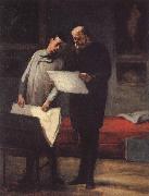 Honore Daumier Rows of a young konstnar Sweden oil painting artist